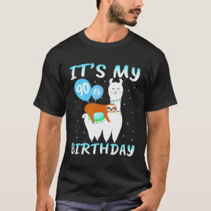 Camiseta Presente Homem 90 Anos 90º Aniversário Llama Pregu