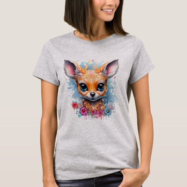 Camiseta Presente ideia corça divertida corça fofa (Frente)