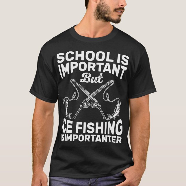 Camiseta Presente Importante de Pesca no Gelo Engraçado par (Frente)