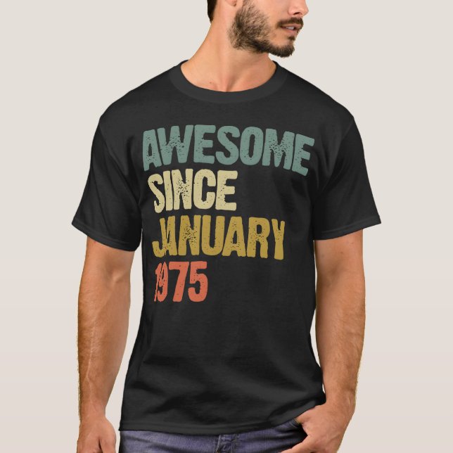 Camiseta Presente Incrível Retro Groovy Desde Janeiro de 19 (Frente)