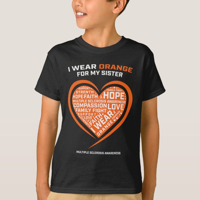 Camiseta Presente Irmã Roupa Orange Sclerose Múltipla A (Frente)