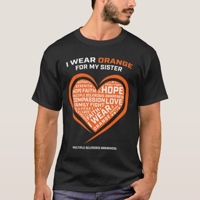 Camiseta Presente Irmã Roupa Orange Sclerose Múltipla A (Frente)