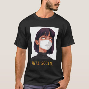 Camiseta Presente Japonês de Animação Vaporwave Antissocial