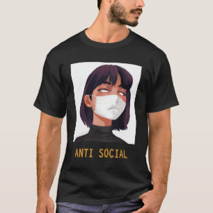 Camiseta Presente Japonês de Animação Vaporwave Antissocial