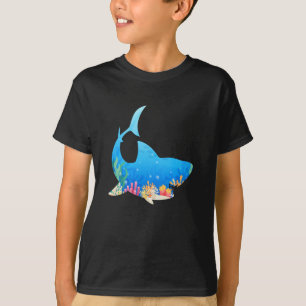 Camiseta Presente legal engraçado colorido de tubarão de