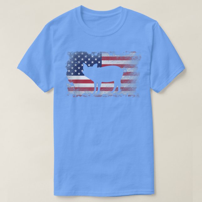 Camiseta Presente Legal Pig American Flag Pig Lover (Frente do Design)