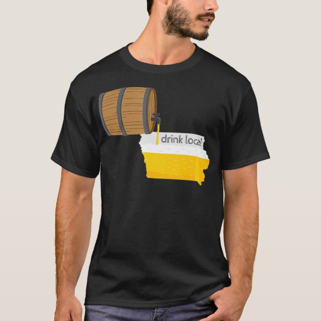 Camiseta Presente local do Iowa Drink para cerveja de Artes (Frente)