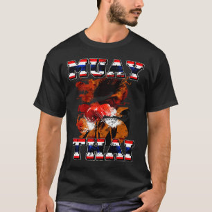 Camiseta Presente Lutador de Boxe Tailandês Tailândia Arte