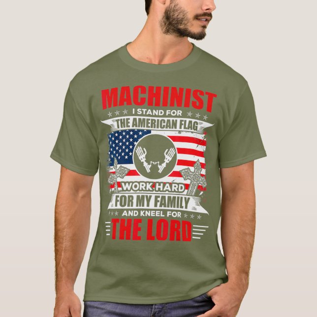 Camiseta Presente Machinista de Bandeira Americano (Frente)