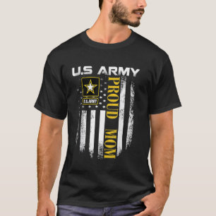 Camiseta Presente Mãe Orgulhosa do Exército Vintage com Ban