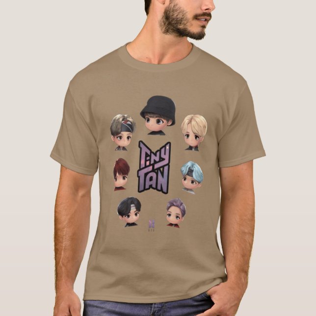 Camiseta Presente marrom claro fofo e minúsculo (Frente)