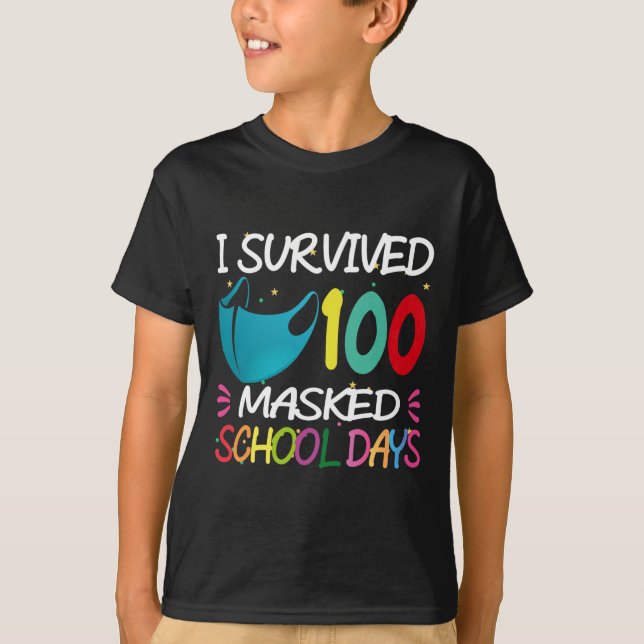 Camiseta Presente Mascarado De 100 Dias De Professores (Frente)