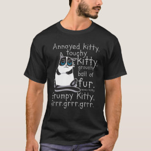 Camiseta Presente melindroso irritado do gato do gatinho do