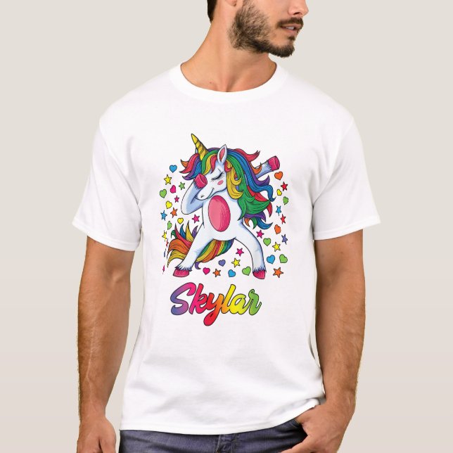 Camiseta Presente Menina Unicórnio Nome Personaliz (Frente)