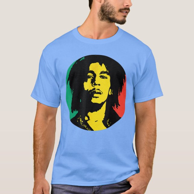 Camiseta Presente menino do círculo Rasta do Bob Marley (Frente)