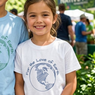 Camiseta Presente Minimal Eco Para Crianças que Amam a Terr