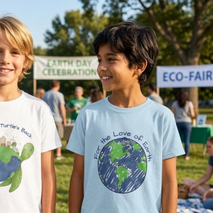 Camiseta Presente Minimal Eco Para Crianças que Amam a Terr