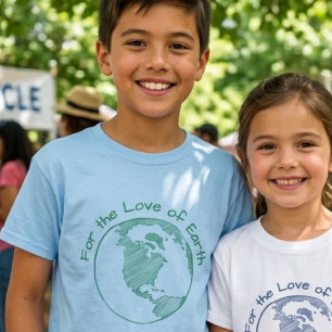 Camiseta Presente Minimal Eco Pelo Amor à Terra para Crianç