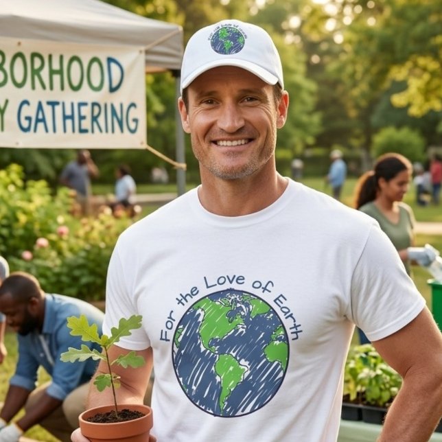 Camiseta Presente Minimal Eco Pelo Amor do Dia da Terra (Criador carregado)