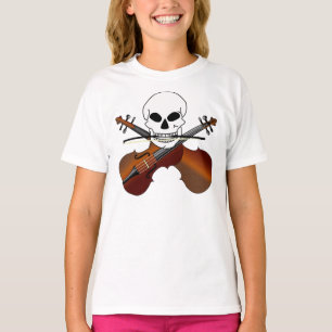 Camiseta Presente Musical Engraçado pelo Crânio de Violin P