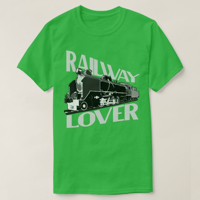 Camiseta Presente na ferrovia de locomotiva do veículo ferr (Frente do Design)
