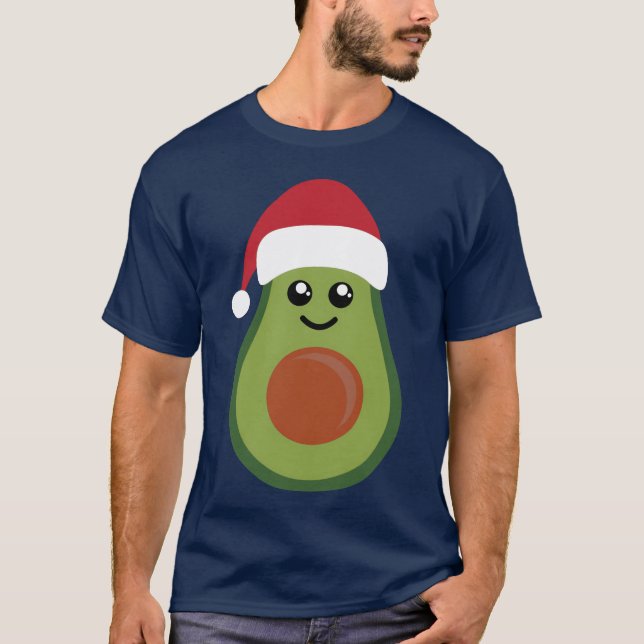 Camiseta presente Natal Avocado Vegan Natal Papai Noel (Frente)