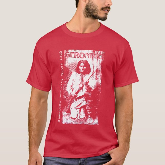 Camiseta Presente Nativo Americano de Apache Geronimo Art (Frente)
