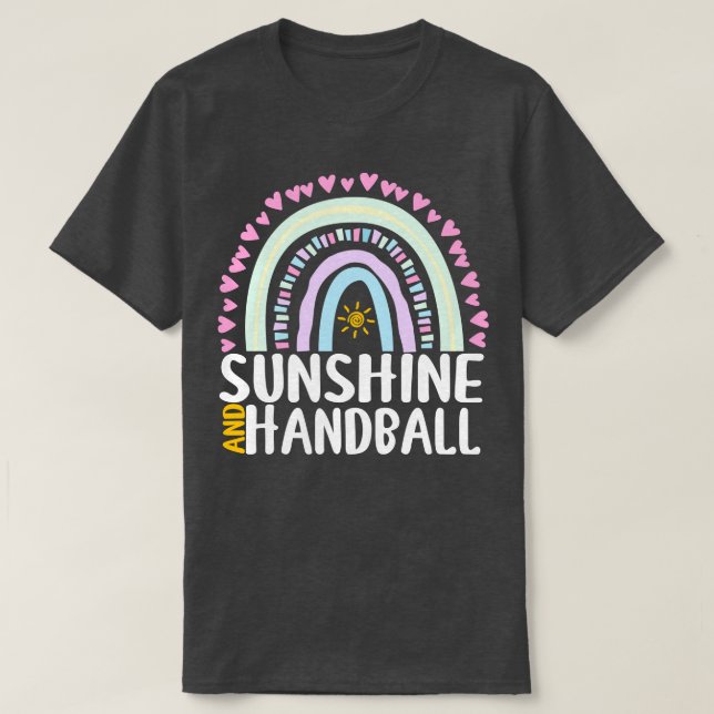 Camiseta Presente no Arco-Íris Cuto Sunshine e Handball par (Frente do Design)
