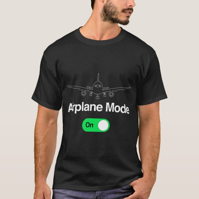 Camiseta Presente no avião comercial no modo de avião para  (Frente)