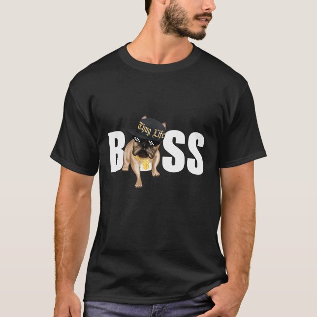 Camiseta Presente no cão | Thug Life French Buldog (Frente)
