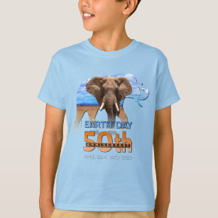 Camiseta Presente no Dia 50 do Aniversário do Elefante Eart