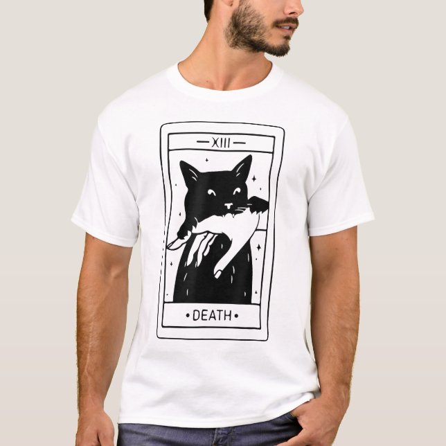 Camiseta Presente no Dia das Bruxas de Gato Negro para Home (Frente)
