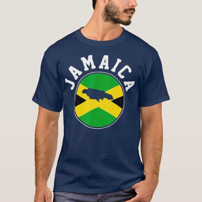 Camiseta Presente no Mapa de Sinalizador jamaicano Jamaica (Frente)