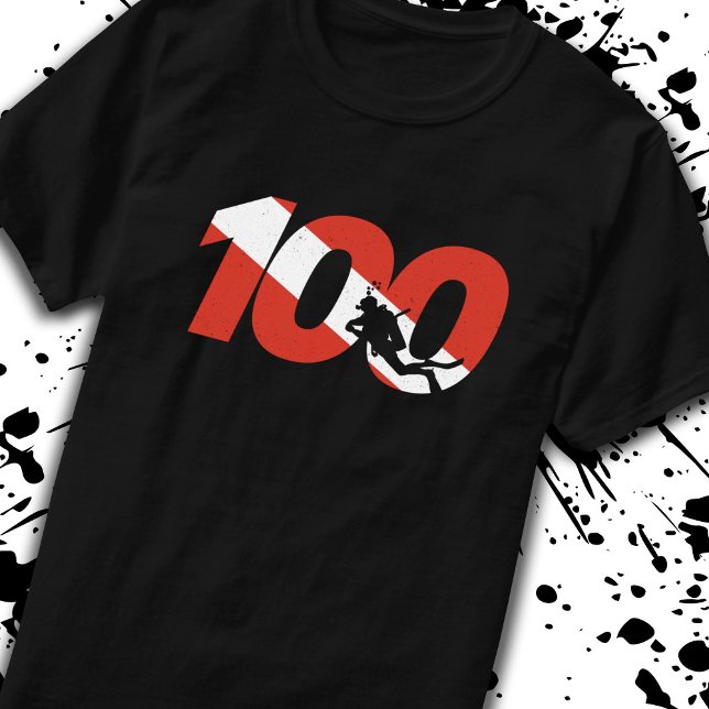 Camiseta Presente no mergulhador Scuba - 100º Mergulho - Me (Criador carregado)