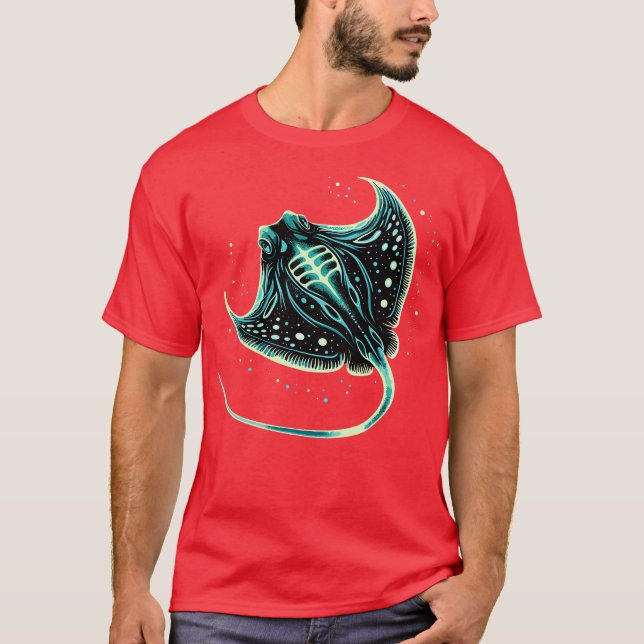Camiseta Presente no Oceano Aquático por Trabalho de arte d (Frente)