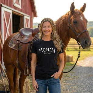 Camiseta Presente Novo e Elegante para Mãe Preta e Branca