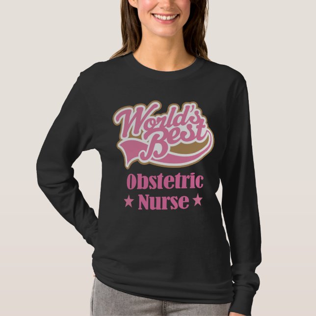 Camiseta Presente obstétrico da enfermeira (mundos (Frente)