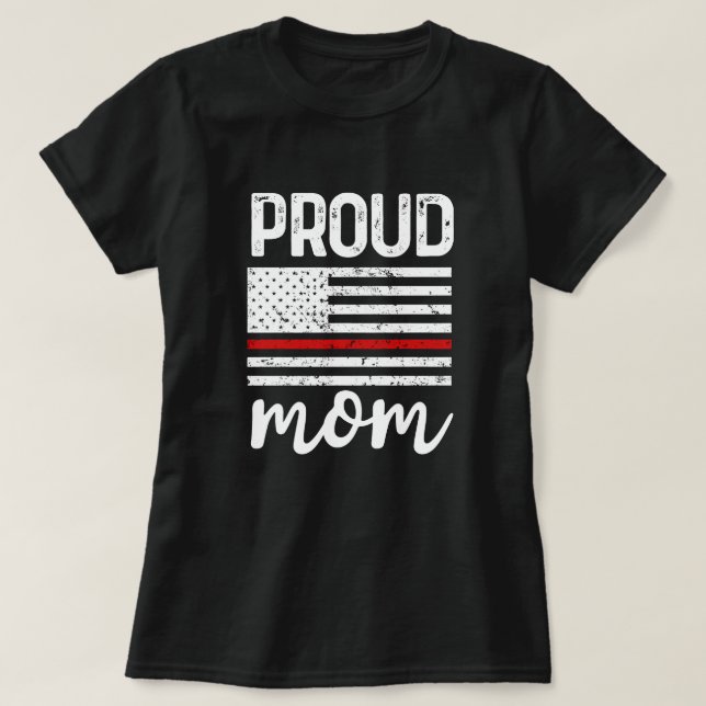 Camiseta Presente orgulhoso da bandeira americana da mamã (Frente do Design)