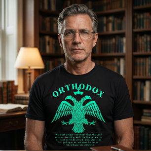 Camiseta Presente Ortodoxo Cristão Eagle na Rússia Oriental