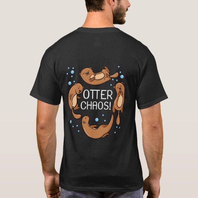 Camiseta Presente Otter Chaos Para Crianças Fofo Dormindo P (Verso)