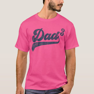 Camiseta Presente Pai ao Cubo Pai3 Presente Pai de Três Pai