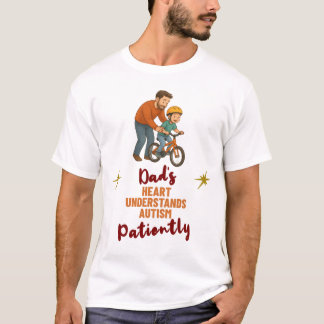 Camiseta Presente Pai Autismo Coração Entende Pacientemente