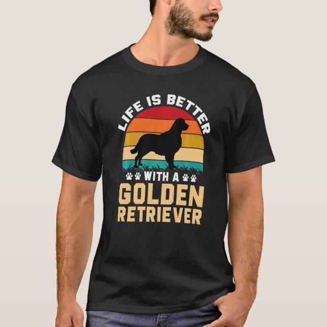Camiseta Presente para amante de cães - a vida é melhor com (Frente)