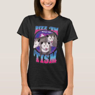Camiseta Presente para Amante de Gambá Autista Rizz Em Com