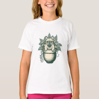 Camiseta Presente para Amante de Plantas e Bulldog Francês