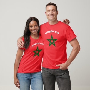 Camiseta Presente para amante do futebol marroquino Bandeir
