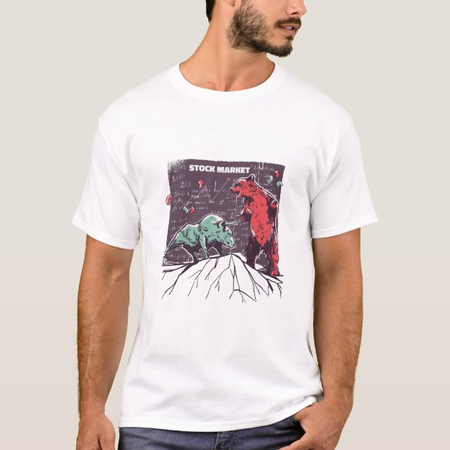 Camiseta Presente para Day Traders de Touro e Urso (Frente)