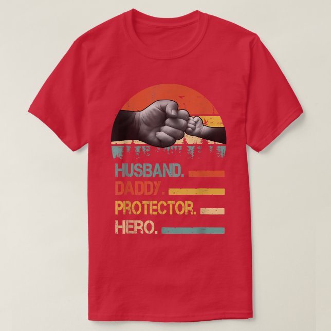 Camiseta Presente para Dia de os pais Herói do Protetor do  (Frente do Design)