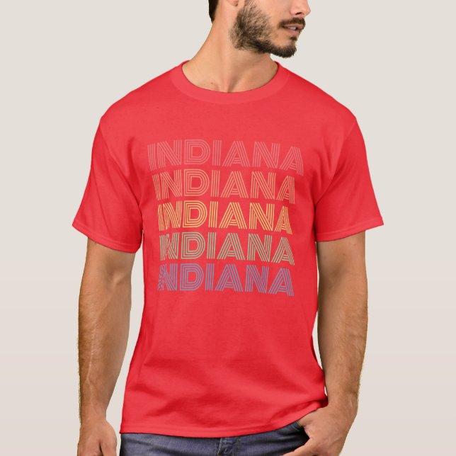 Camiseta Presente para Fã Retro Vintage de Indiana (Frente)