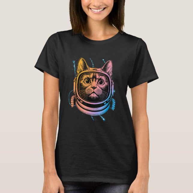 Camiseta presente para gatos e espaço para homens e mulhere (Frente)
